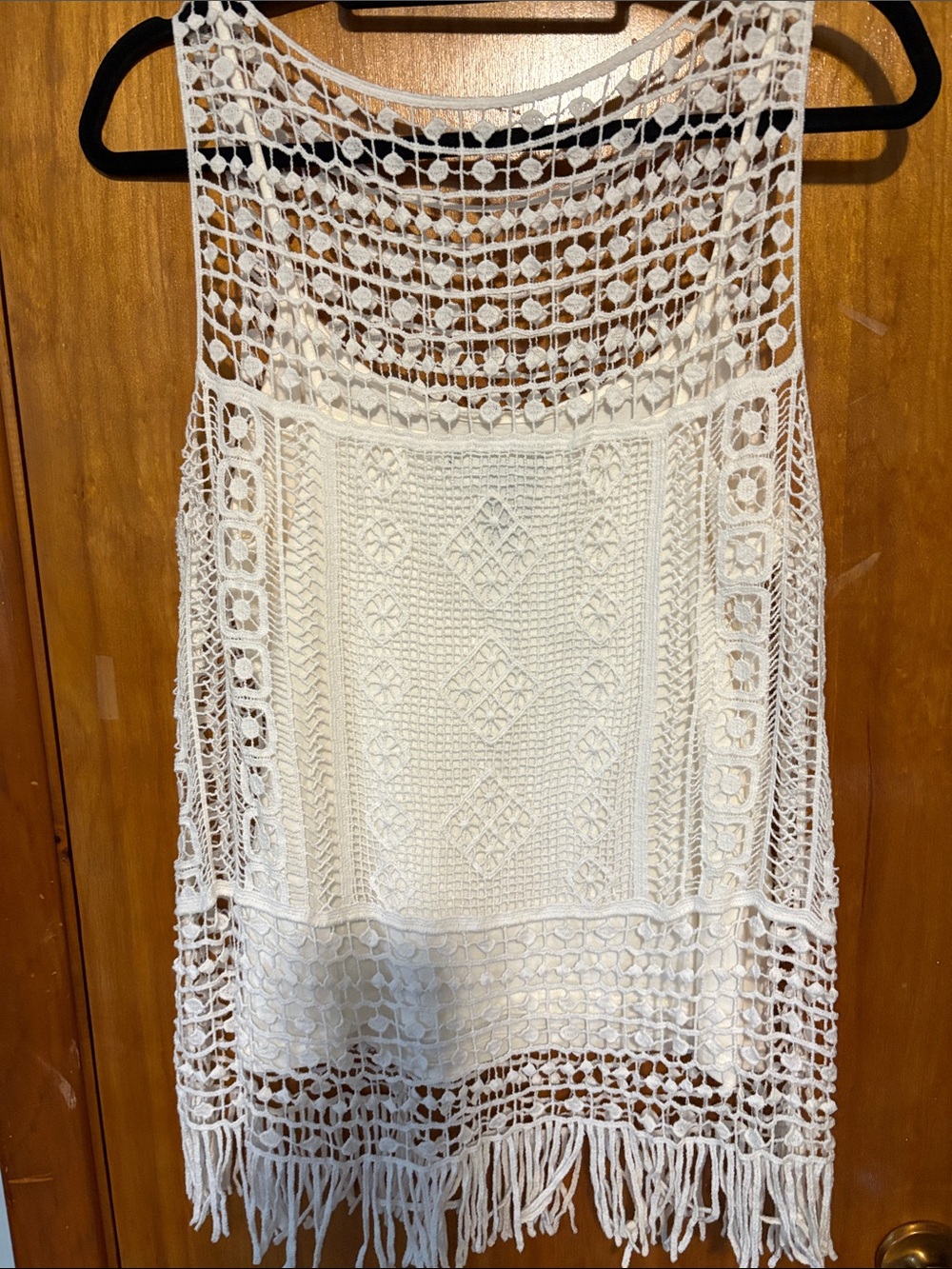Ralph Lauren White Crochet Fringe Tank - Picture 2 of 4